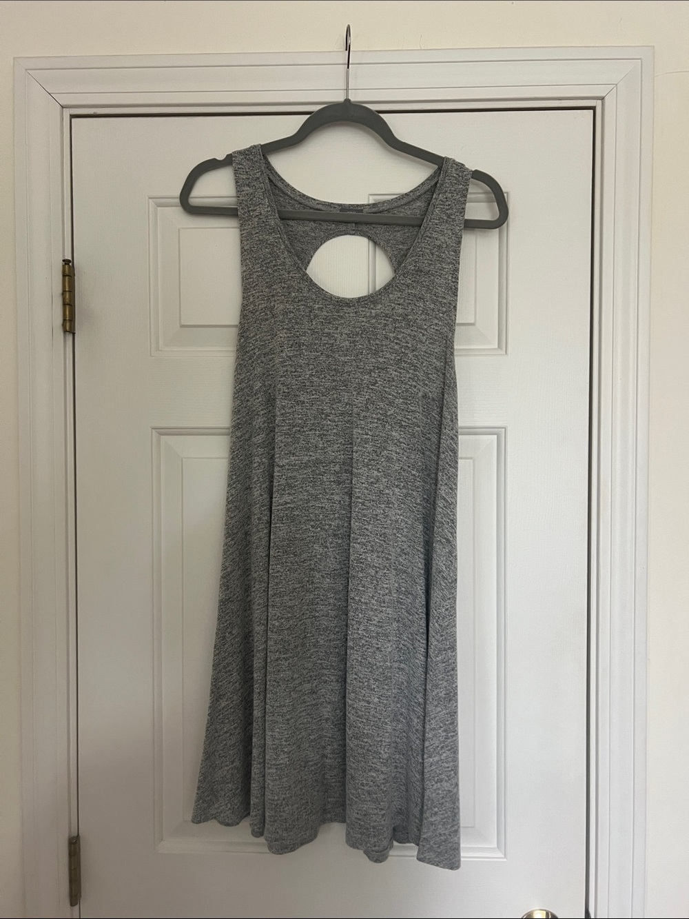 aerie Heather Gray Midi Swing Dress with Back Cutout